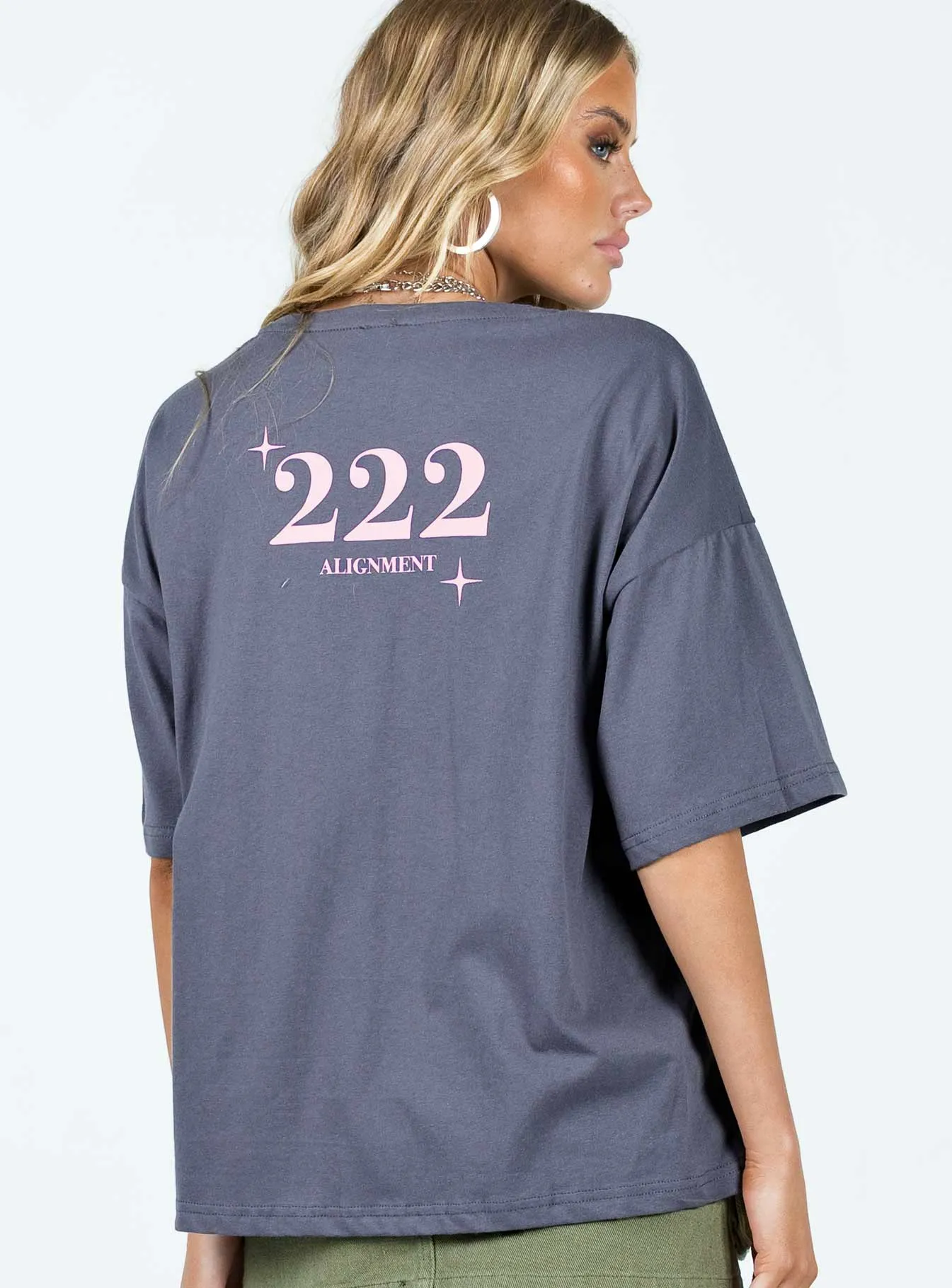 222 Alignment Oversized Tee Slate