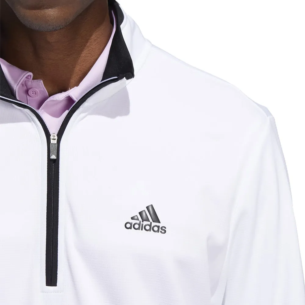 adidas Lightweight 1/4 Zip Pullover - White