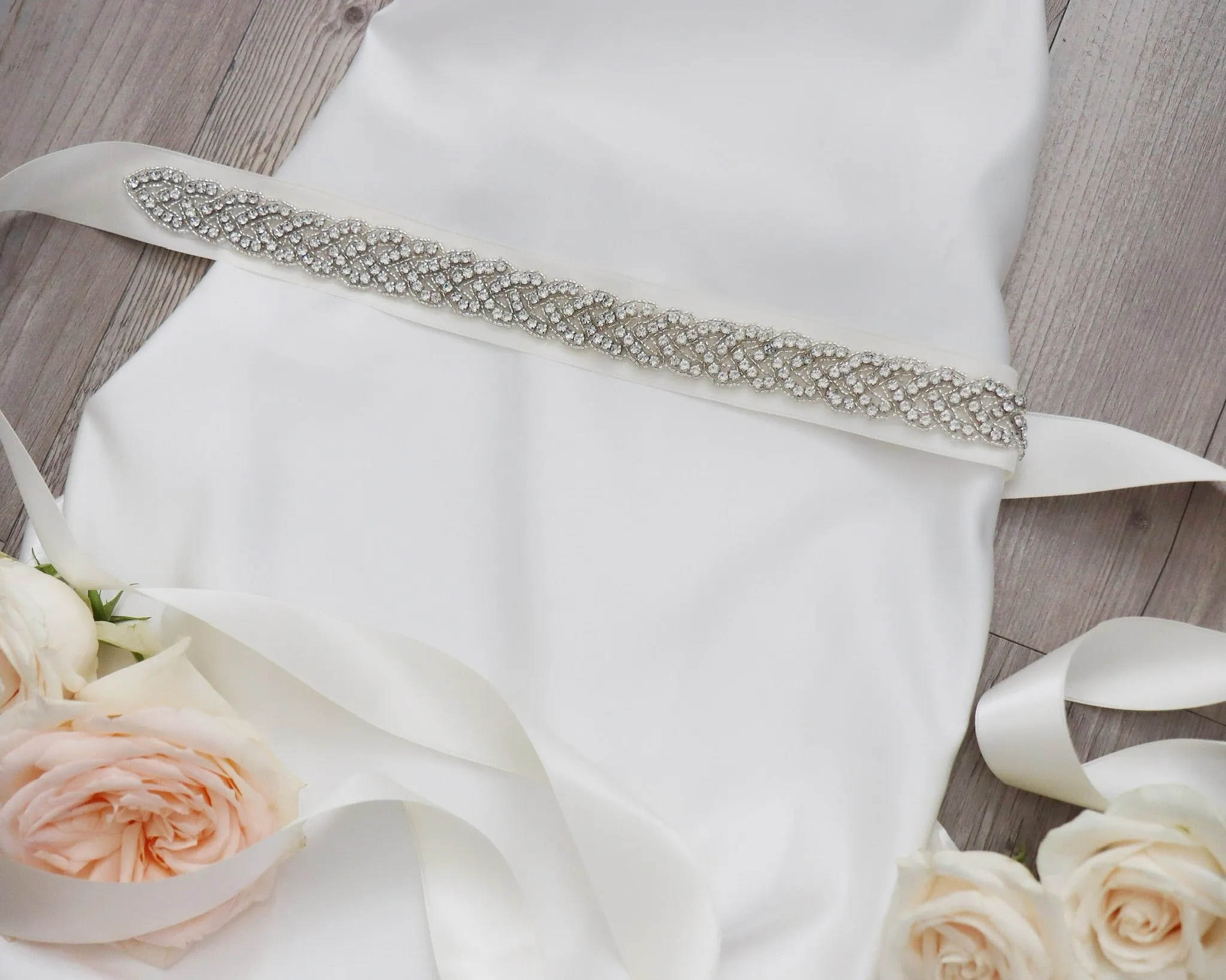 Azalea Wedding Sash and Headband