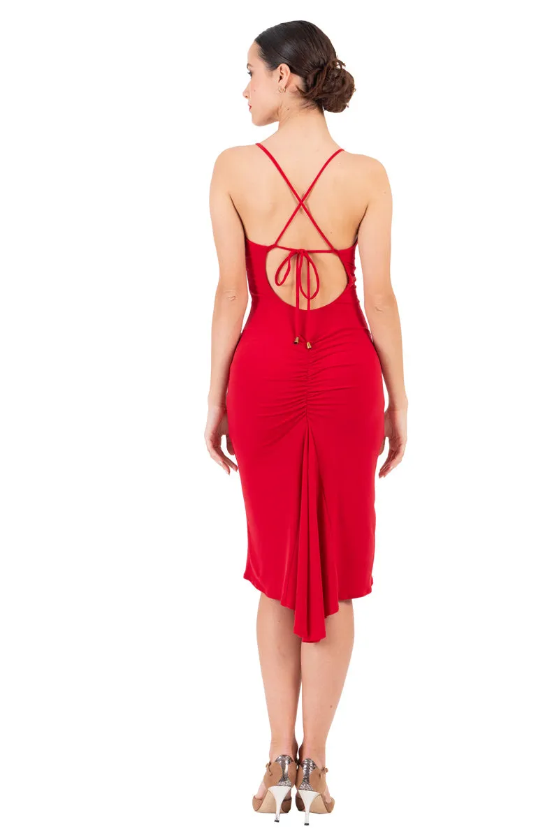 Backless Tango Dress With Spaghetti Straps