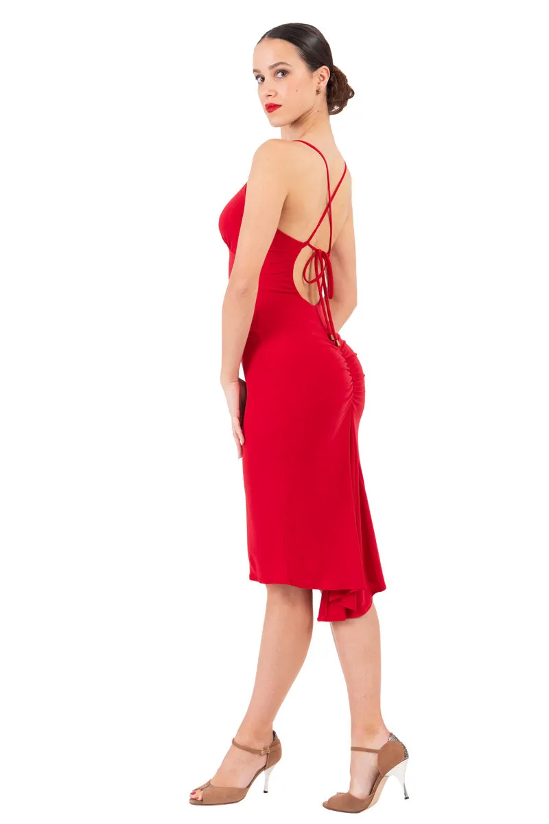 Backless Tango Dress With Spaghetti Straps