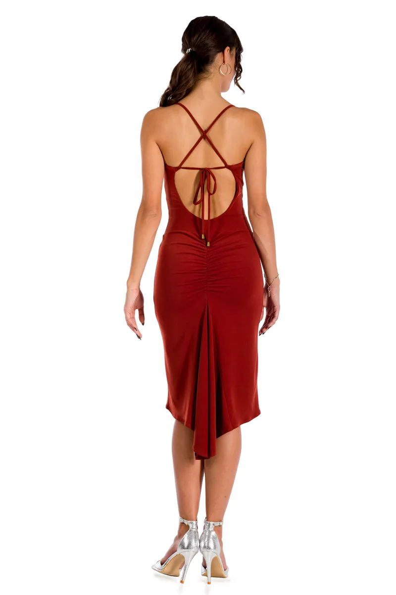 Backless Tango Dress With Spaghetti Straps