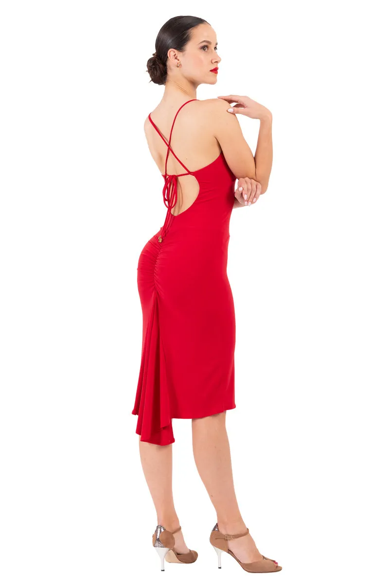 Backless Tango Dress With Spaghetti Straps