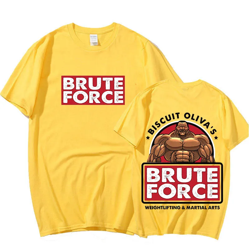 Baki Hanma Yujiro Dou Biscuit Oliva Brute Force Grappler Harajuku Streetwear T-Shirt Oversized