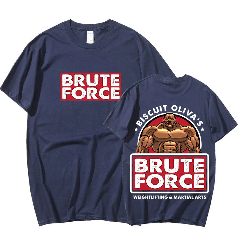 Baki Hanma Yujiro Dou Biscuit Oliva Brute Force Grappler Harajuku Streetwear T-Shirt Oversized