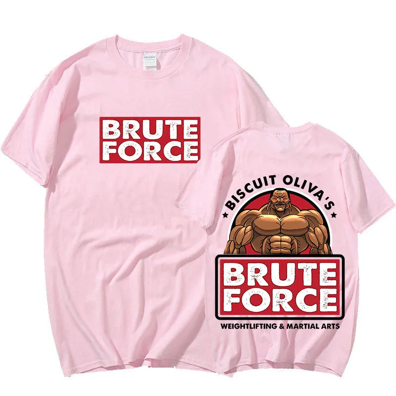 Baki Hanma Yujiro Dou Biscuit Oliva Brute Force Grappler Harajuku Streetwear T-Shirt Oversized