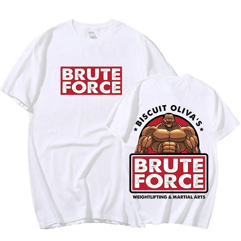 Baki Hanma Yujiro Dou Biscuit Oliva Brute Force Grappler Harajuku Streetwear T-Shirt Oversized