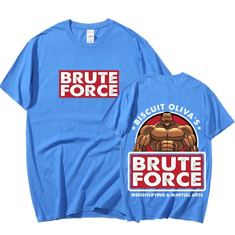 Baki Hanma Yujiro Dou Biscuit Oliva Brute Force Grappler Harajuku Streetwear T-Shirt Oversized