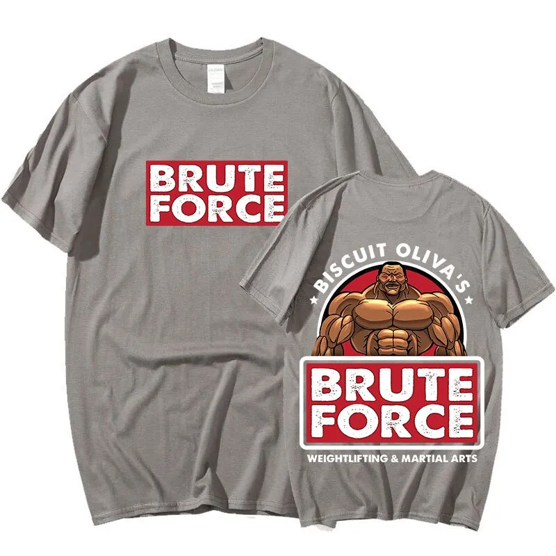 Baki Hanma Yujiro Dou Biscuit Oliva Brute Force Grappler Harajuku Streetwear T-Shirt Oversized