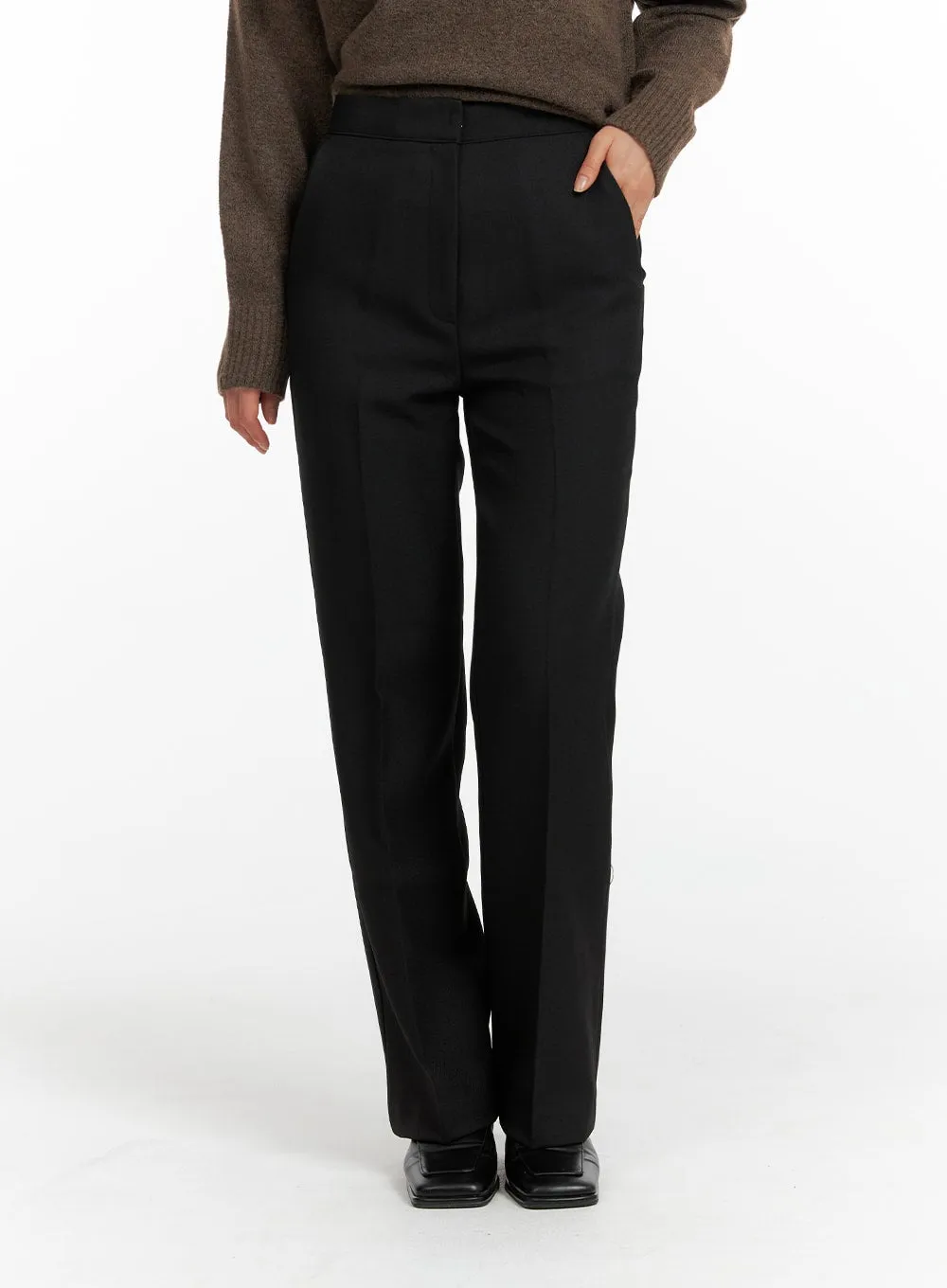 Basic Straight-Fit Tailored Pants OF419