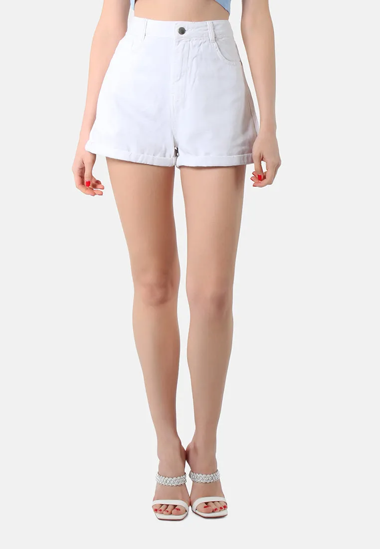 Basic Upturn Hem Shorts