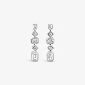 Bezel Diamond Dangle Earrings