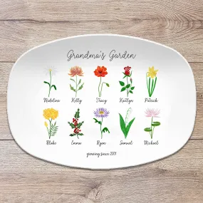 Birth Month Flower Family Personalized Platter