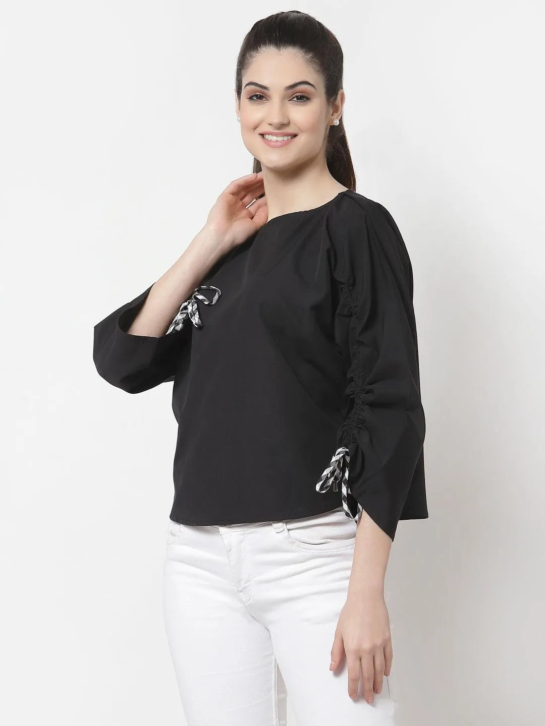 Black Extended Sleeves Top