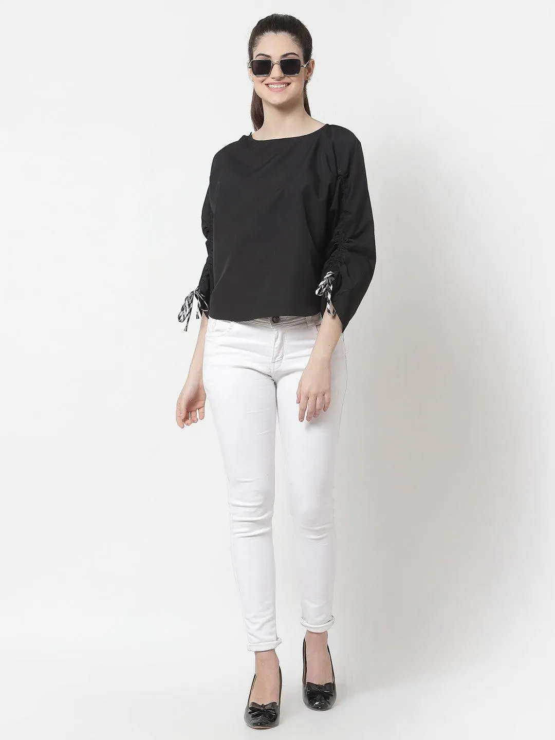 Black Extended Sleeves Top