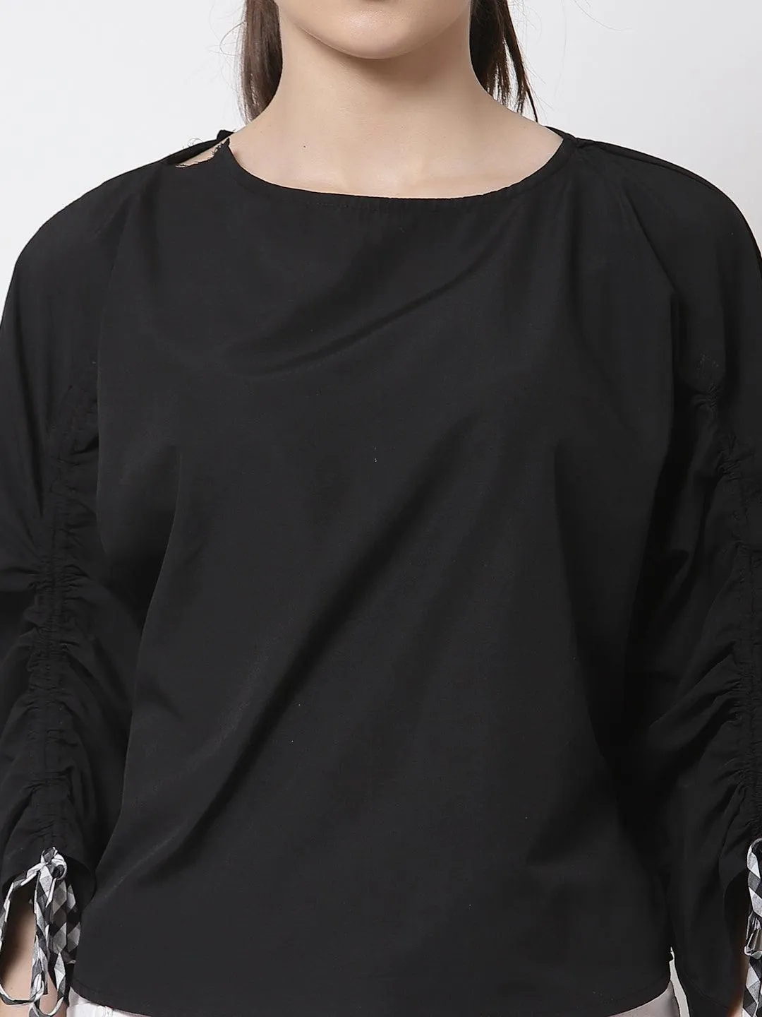 Black Extended Sleeves Top