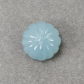 BLUE AQUAMARINE Gemstone Carving  : 42.85cts Natural Untreated Aqua Hand Carved Round Shape 20.5mm