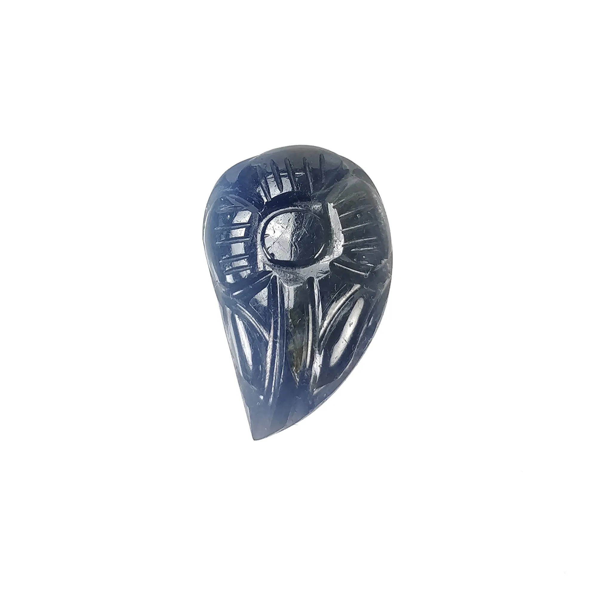 BLUE SAPPHIRE Gemstone Carving : 10.00cts Natural Untreated Unheated Sapphire Hand Carved Leaf 18*11mm (With Video)