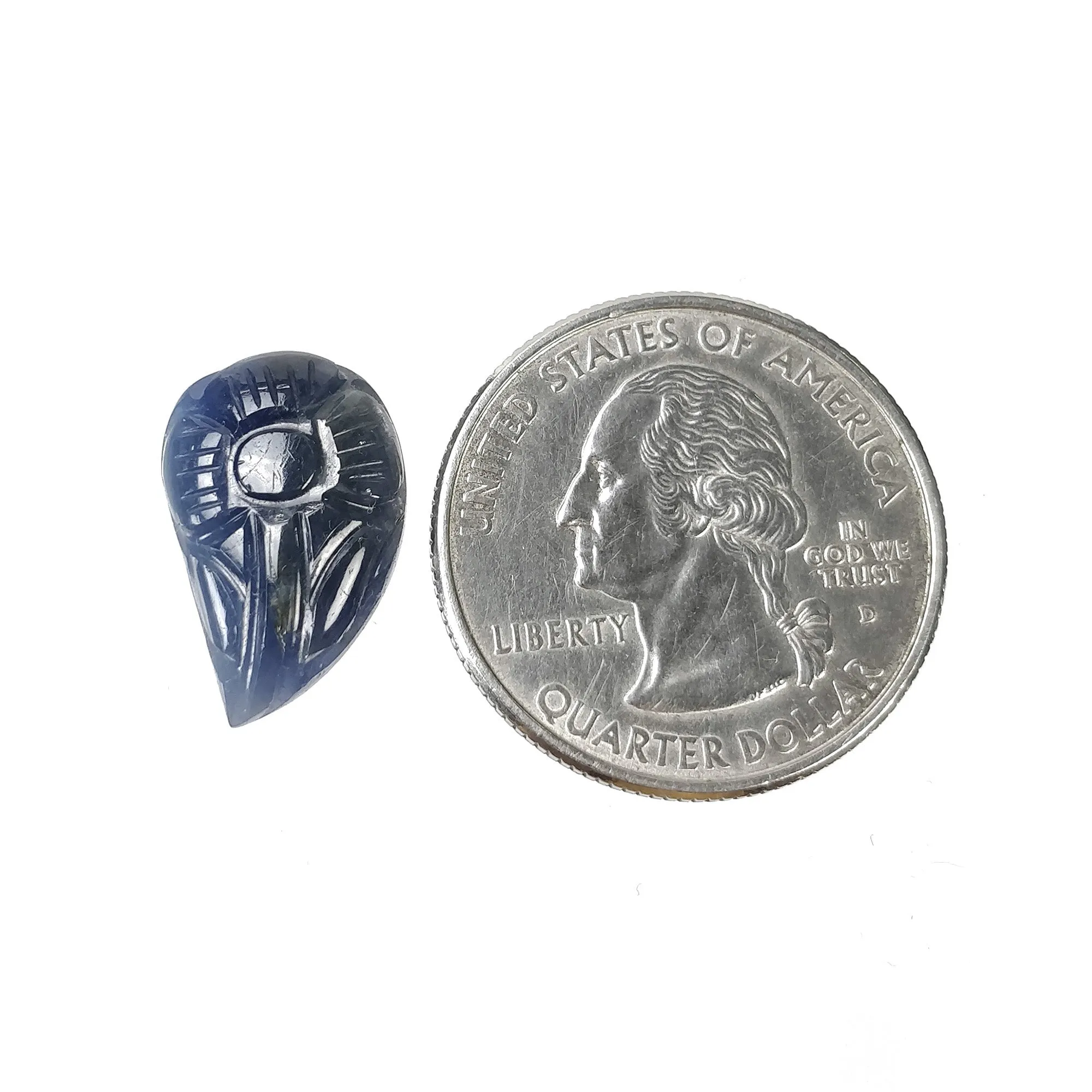 BLUE SAPPHIRE Gemstone Carving : 10.00cts Natural Untreated Unheated Sapphire Hand Carved Leaf 18*11mm (With Video)