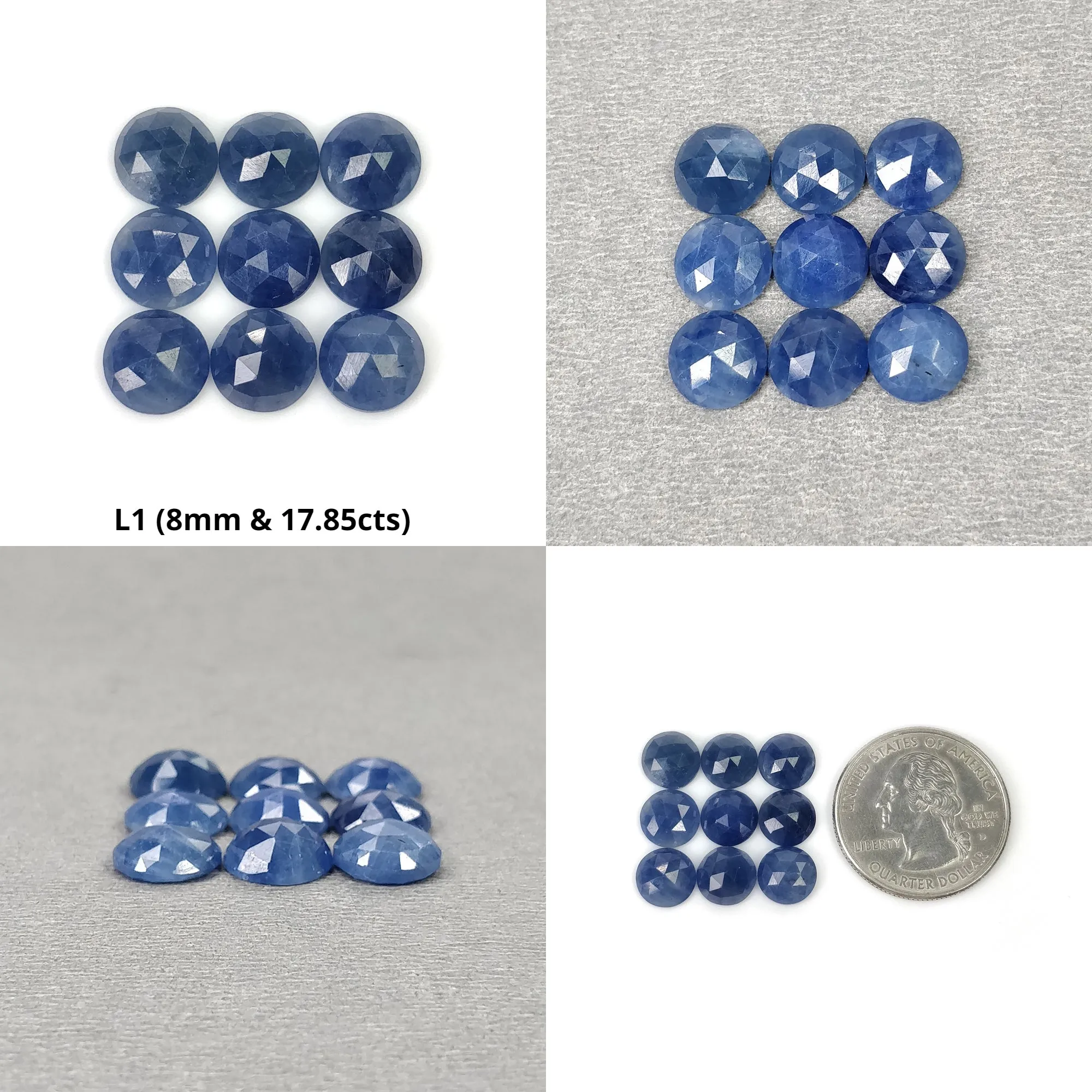 Blue Sapphire Gemstone Rose Cut : Natural Untreated Unheated Sapphire Round Shape Lots