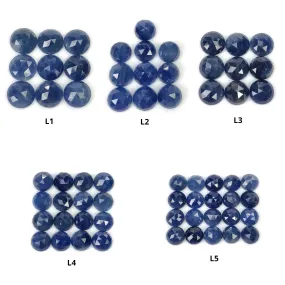 Blue Sapphire Gemstone Rose Cut : Natural Untreated Unheated Sapphire Round Shape Lots