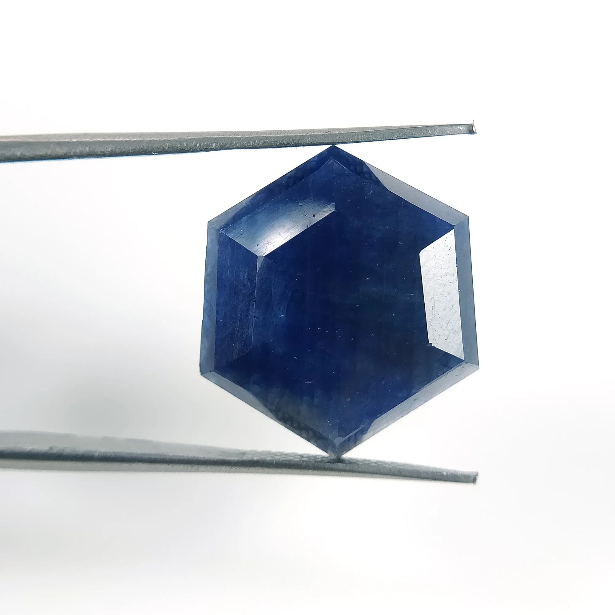 BLUE SAPPHIRE Gemstone Step Cut : 19.90cts Natural Untreated Unheated Sapphire Hexagon Shape 20*17mm (With Video)