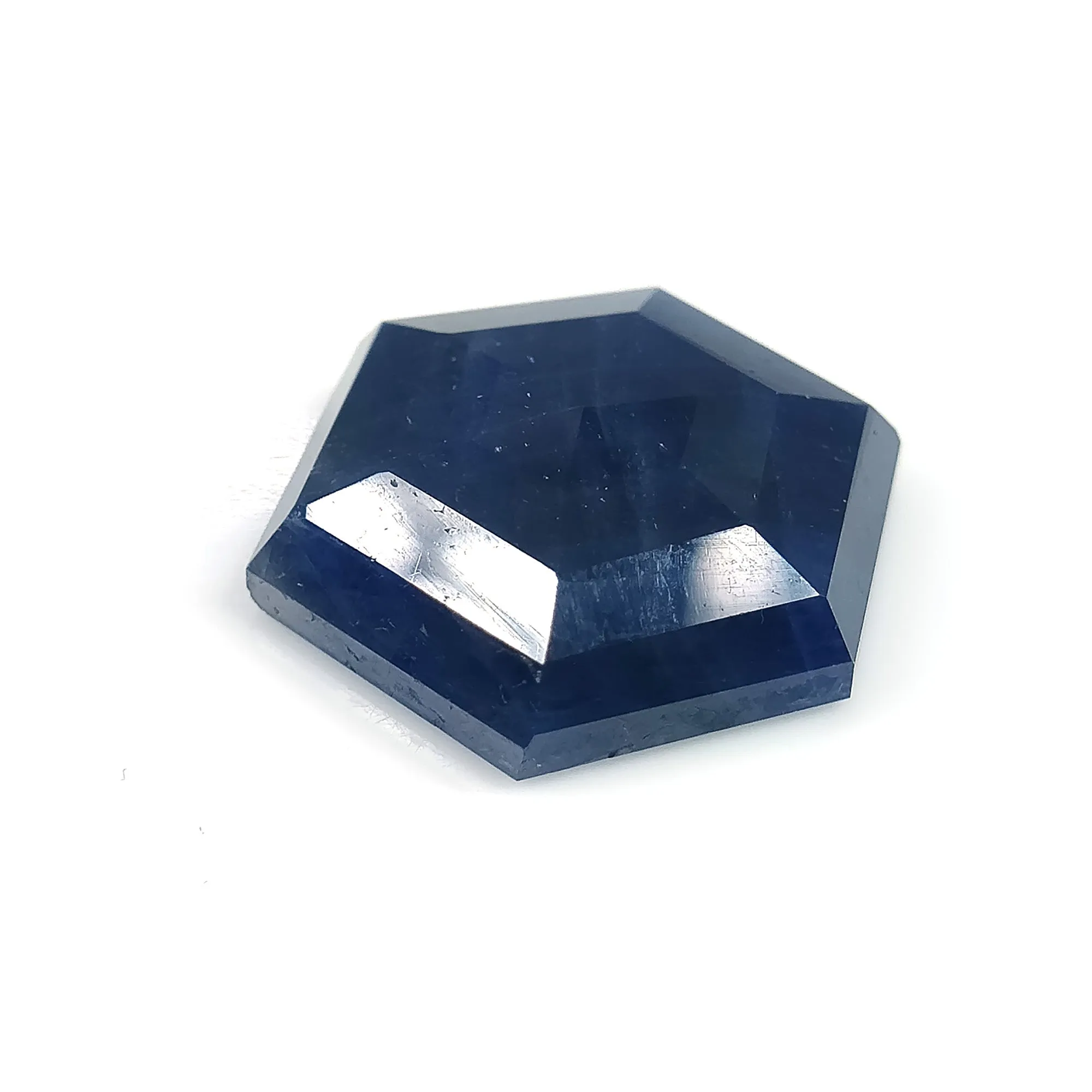 BLUE SAPPHIRE Gemstone Step Cut : 19.90cts Natural Untreated Unheated Sapphire Hexagon Shape 20*17mm (With Video)