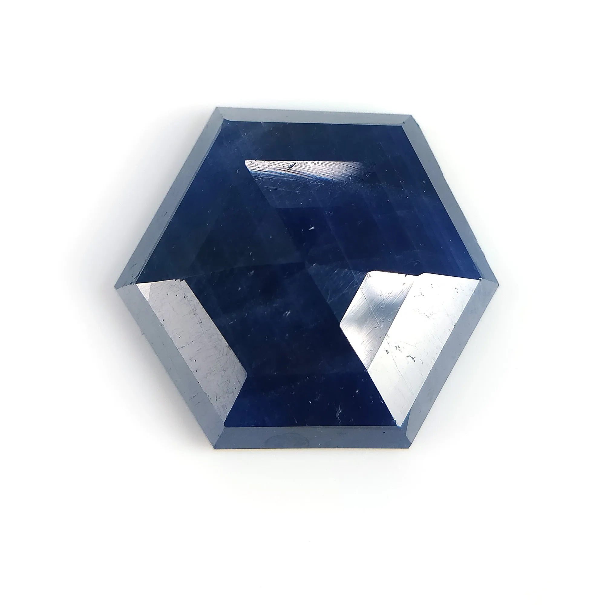 BLUE SAPPHIRE Gemstone Step Cut : 19.90cts Natural Untreated Unheated Sapphire Hexagon Shape 20*17mm (With Video)