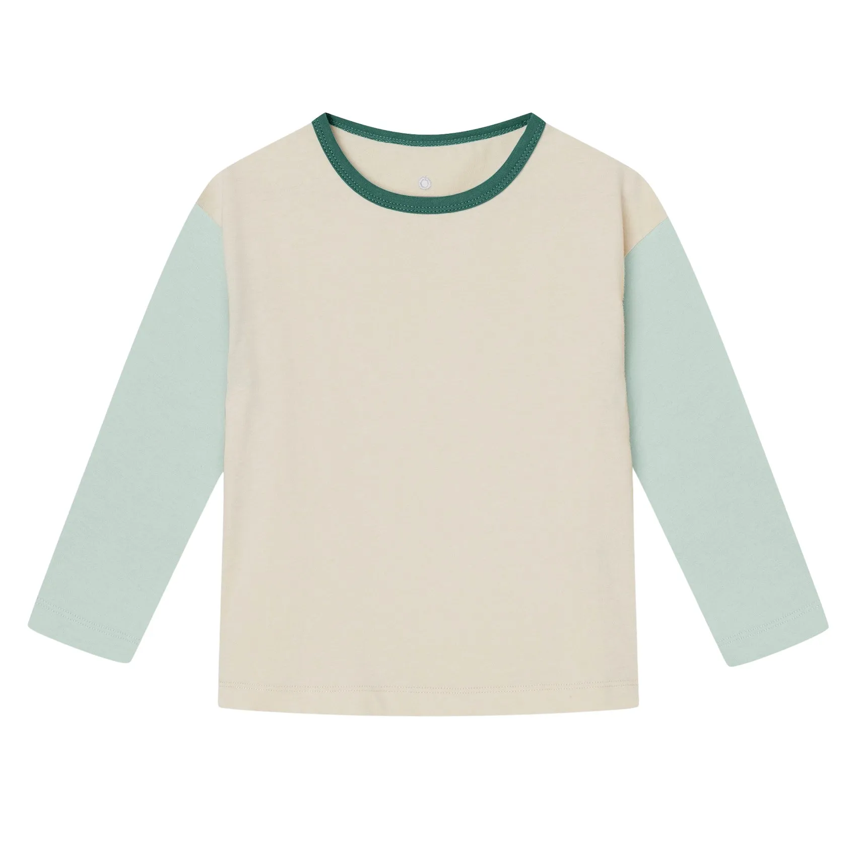 Boxy Longsleeve Colorblocking I Aqua Grey I Forest Green