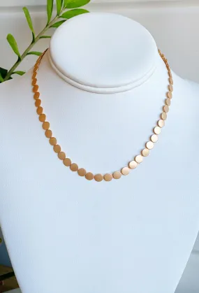 Brandi Gold Disc Chain Necklace