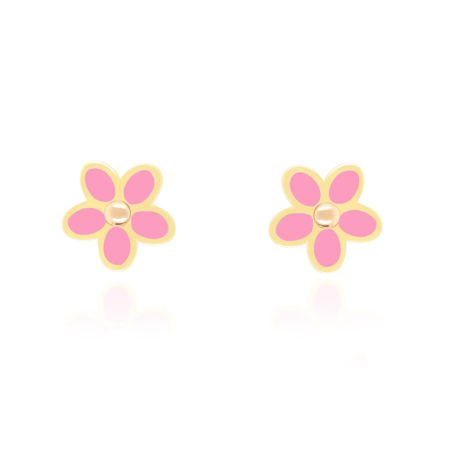 Bubblegum Pink Flower Stud Earrings