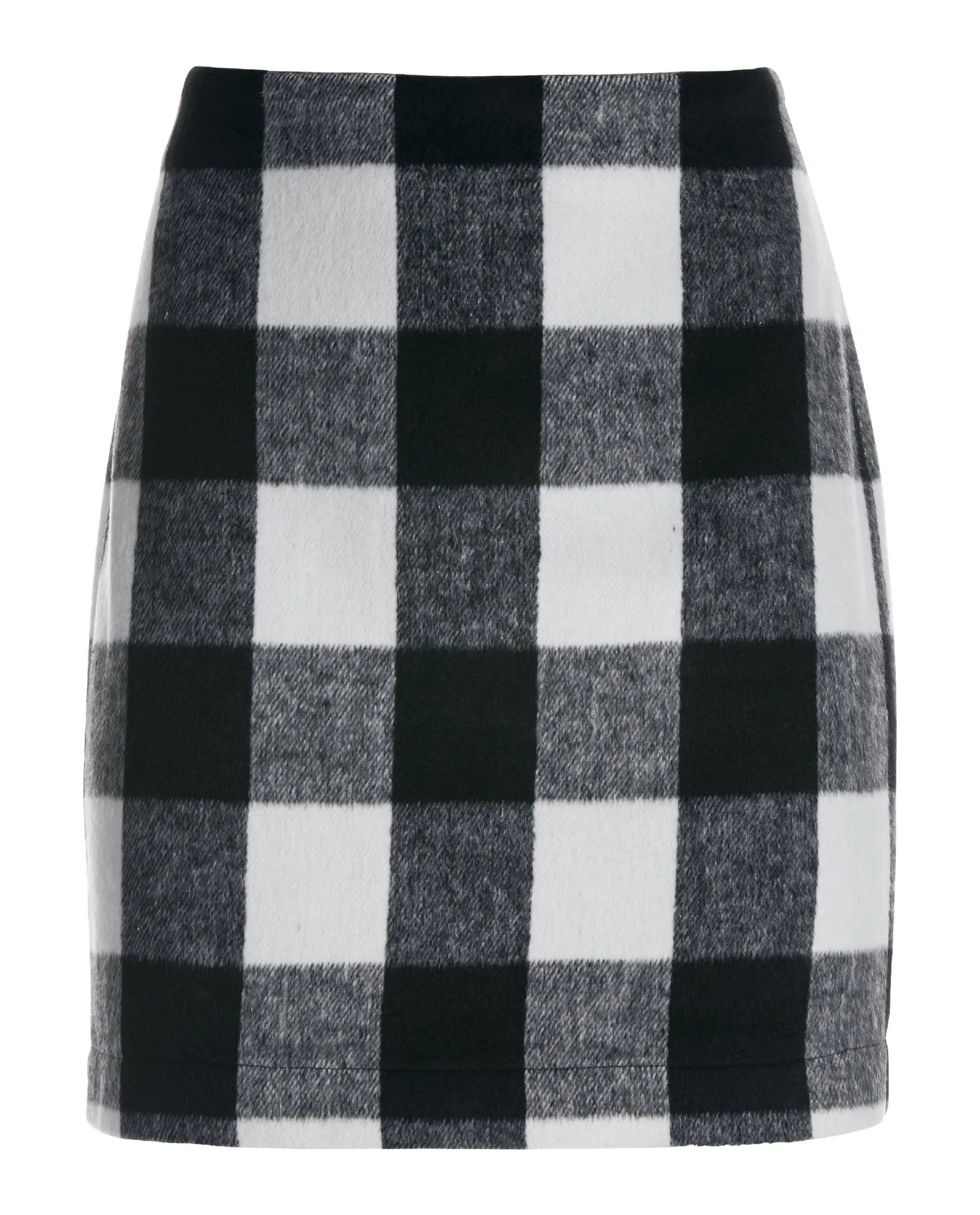 Buffalo Check Above The Knee Skirt White/Black