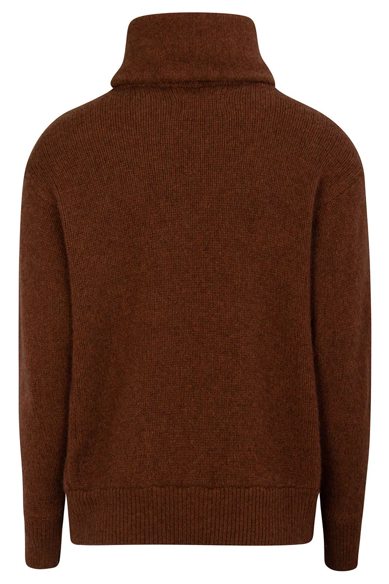 Cable Knit Cashmere Turtle Neck