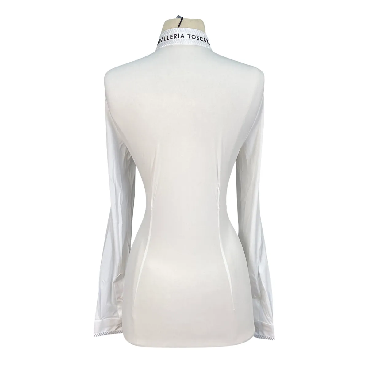 Cavalleria Toscana 'Elegant Embroidery' L/S Jersey Competition Shirt  in White - Women's XS