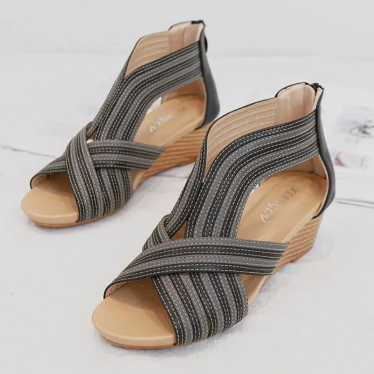 Chic Bohemian Style Women’s Summer Platform Sandals with Open Toe Design