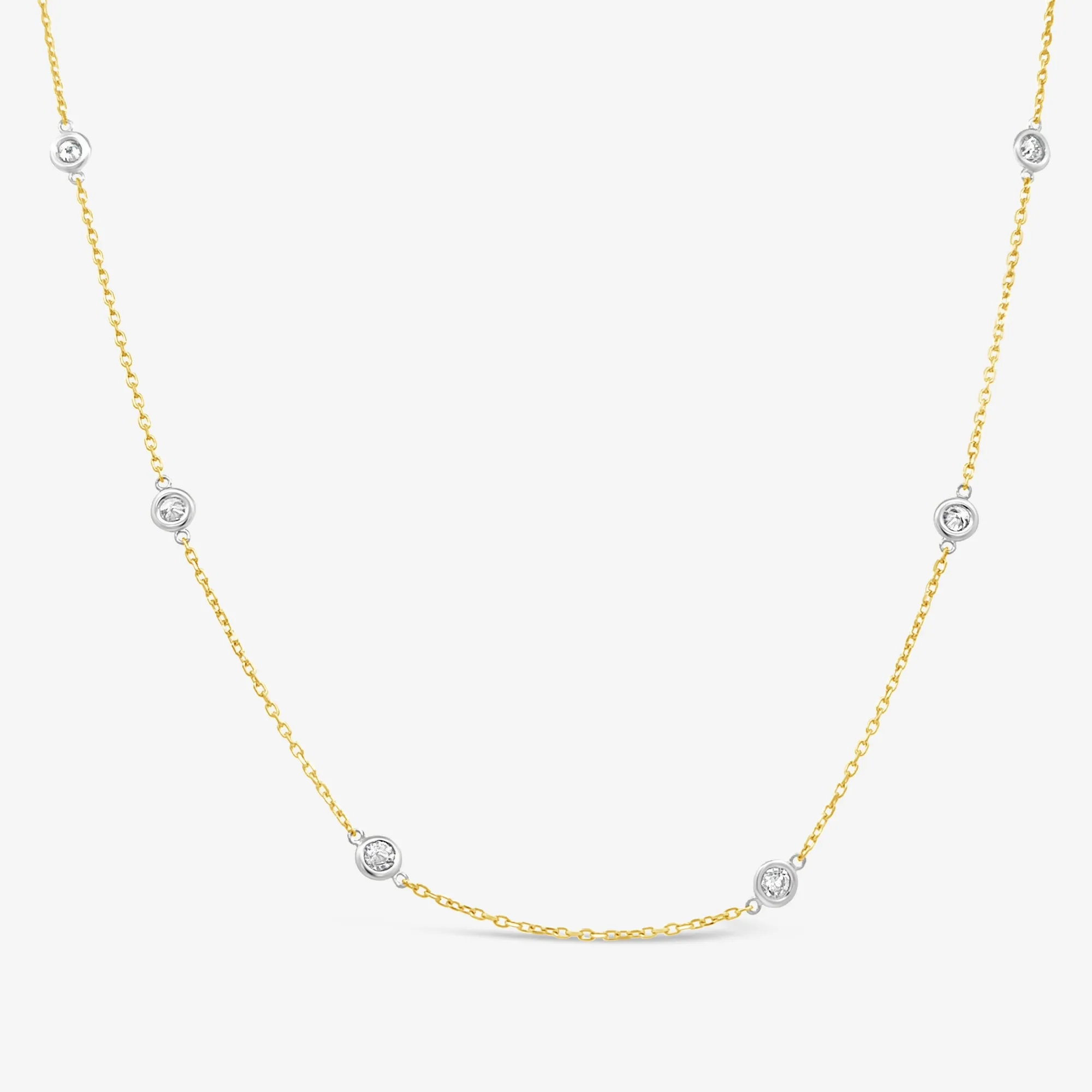 Classic 10 Diamond By The Yard Two-Tone 1.50CT Necklace