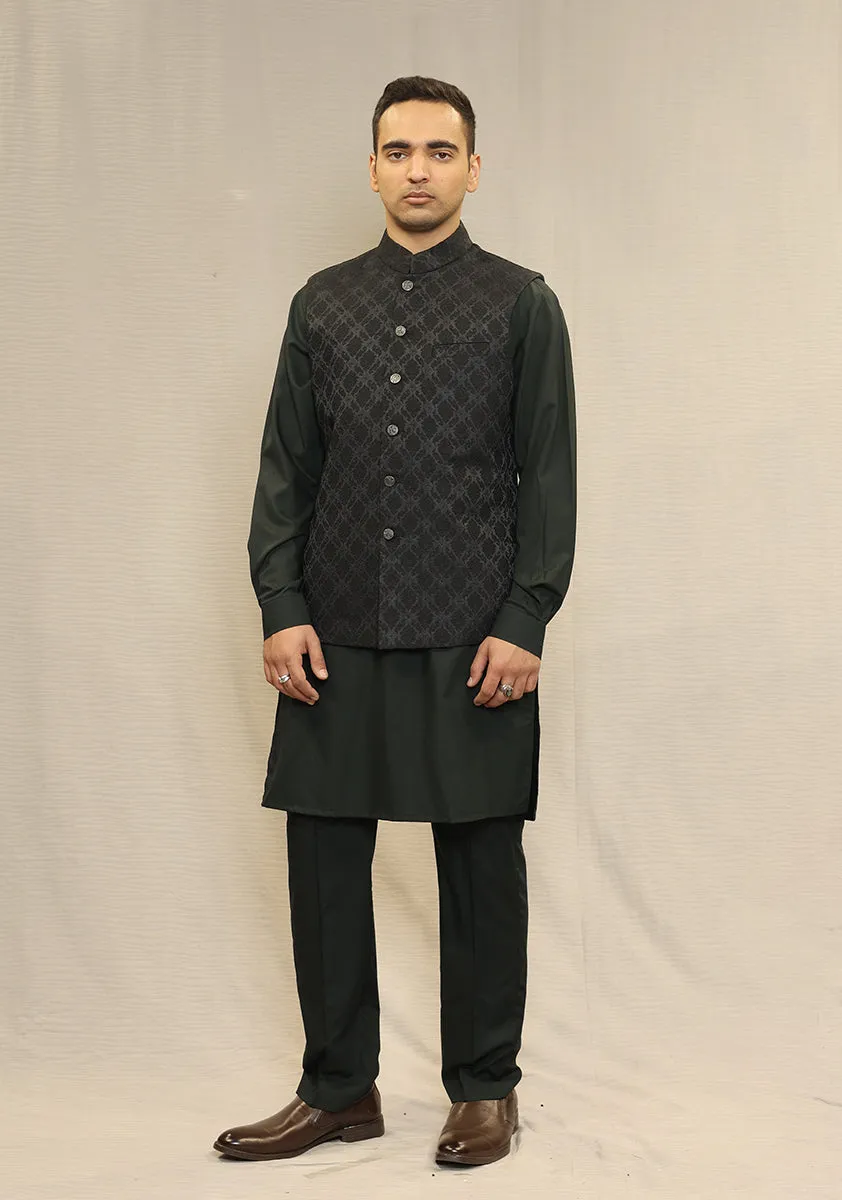 Classic Jamawar Tap Shoe Traditional Waistcoat