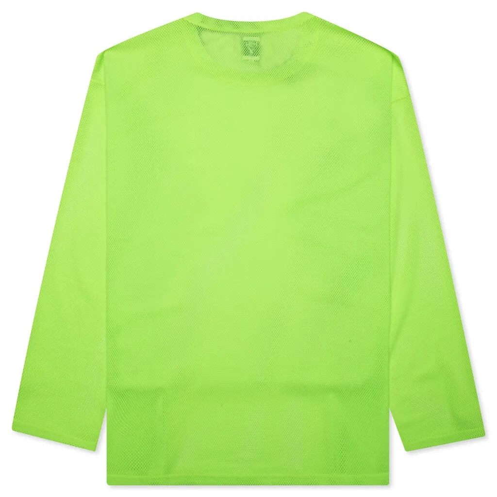 Crew Neck S/S Shirt Knit Mesh - Neon Green