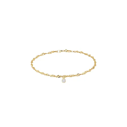 Dainty Diamond Charm Bracelet | 10k Yellow Gold