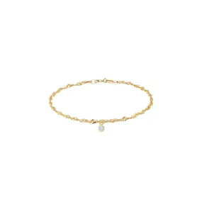 Dainty Diamond Charm Bracelet | 10k Yellow Gold