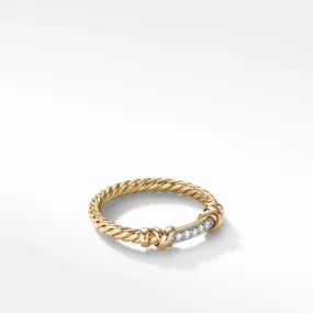 Estate David Yurman 18K Yellow Gold Petite Helena Diamond Wrap Ring