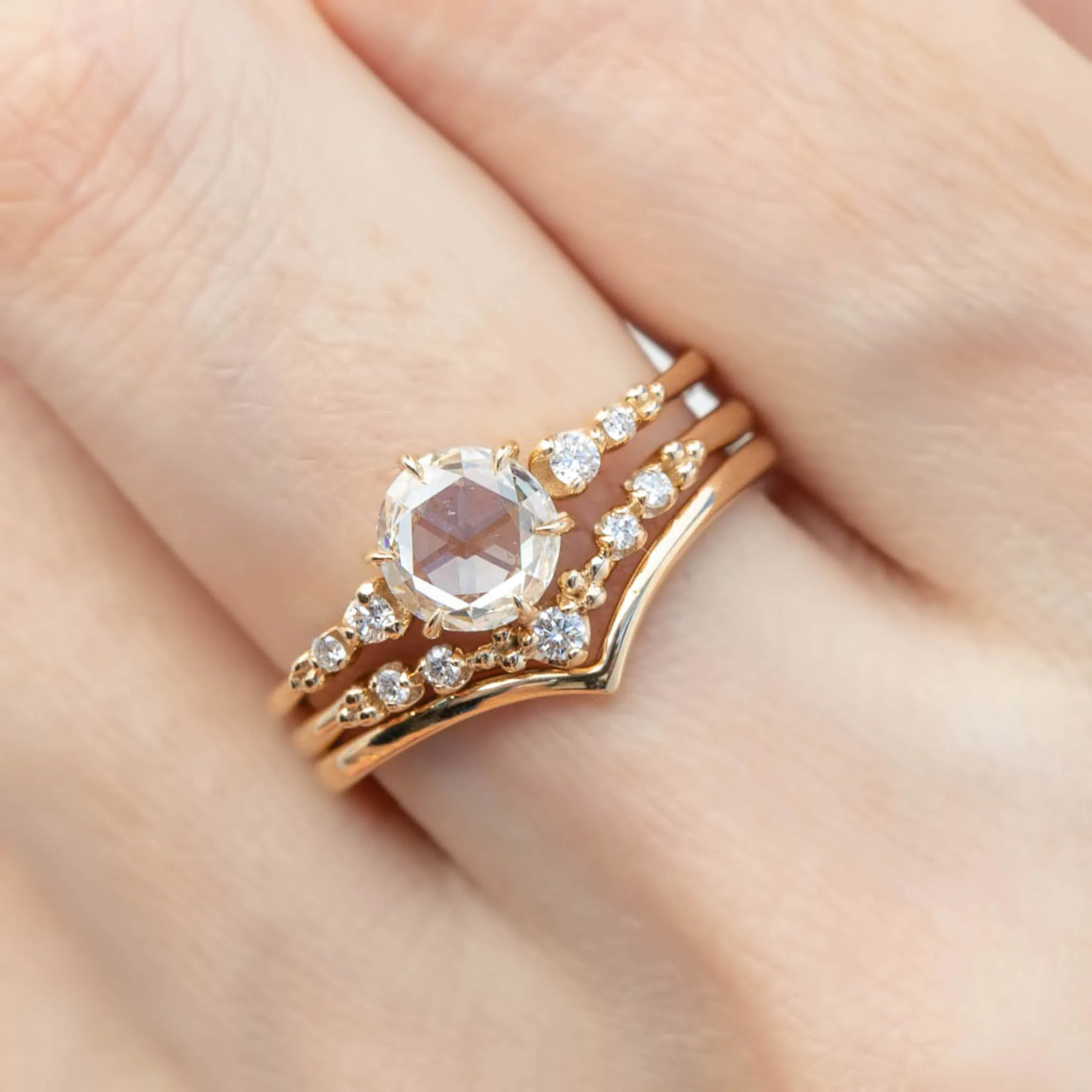 Estel Fleur Rose Cut Diamond Ring