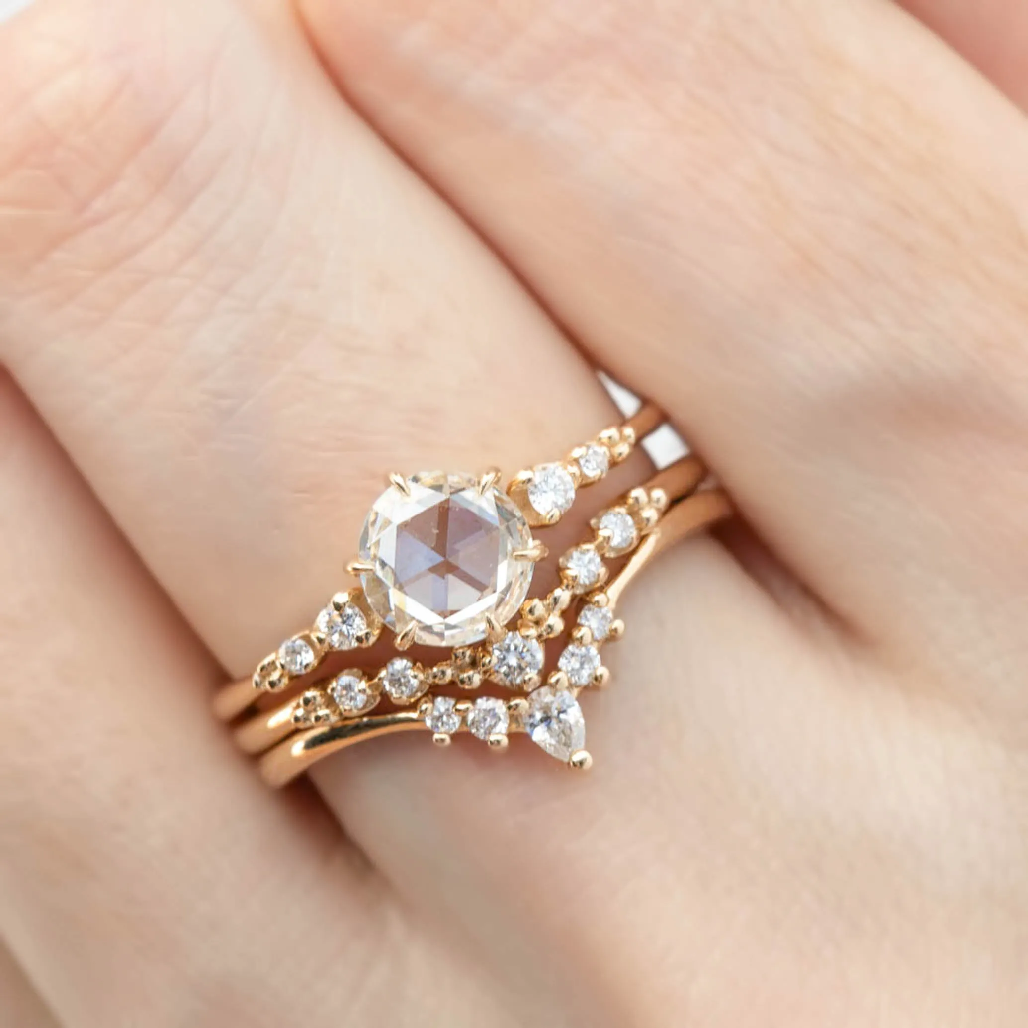 Estel Fleur Rose Cut Diamond Ring