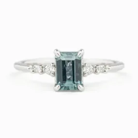 Estel Luxe Ring 1.04ct Light Blue Montana Sapphire, 14K White Gold (One of a kind)