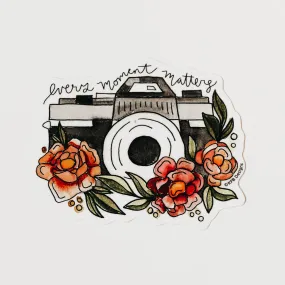 Every Moment Matters Flower Camera Sticker