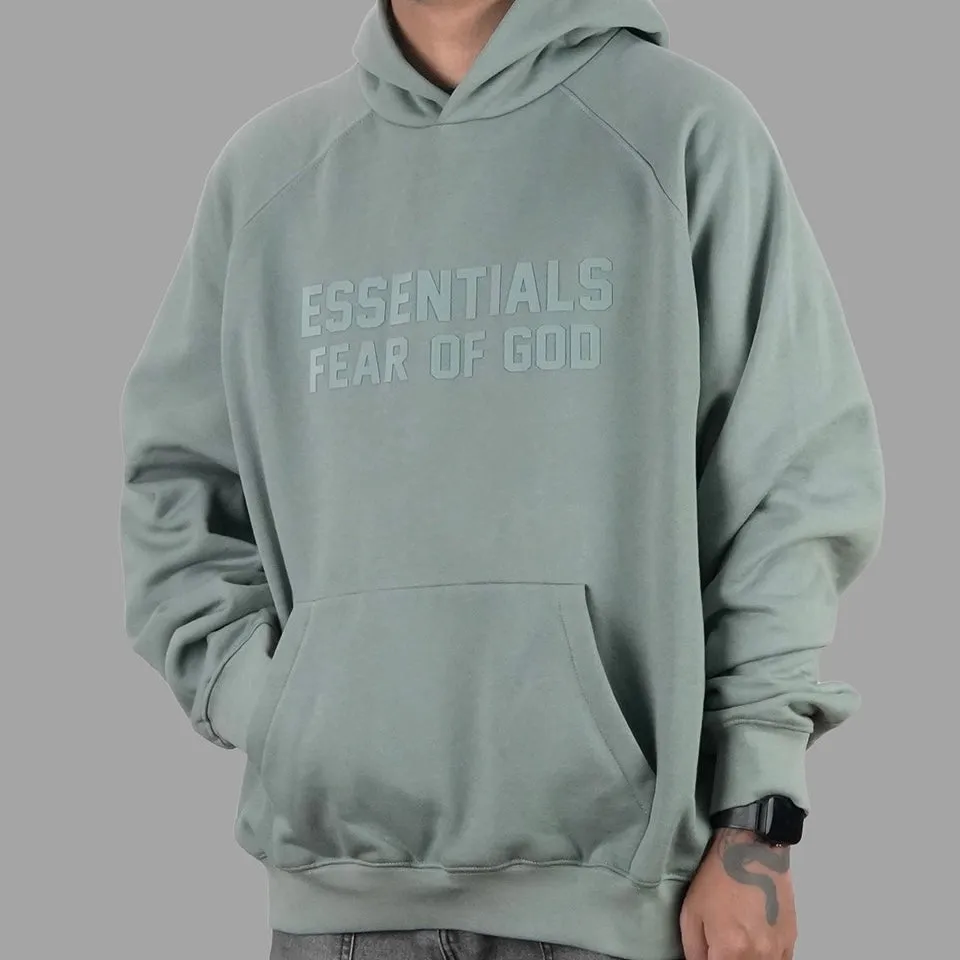 FEAR OF GOD Essentials Chest Logo Hoodie Sycamore