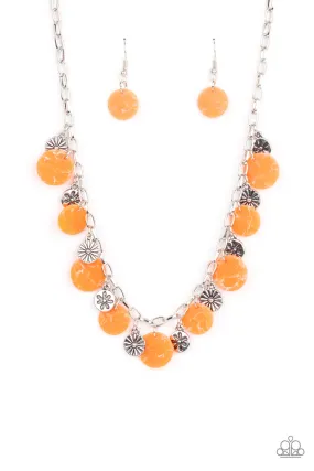 Flower Powered - Orange Necklace