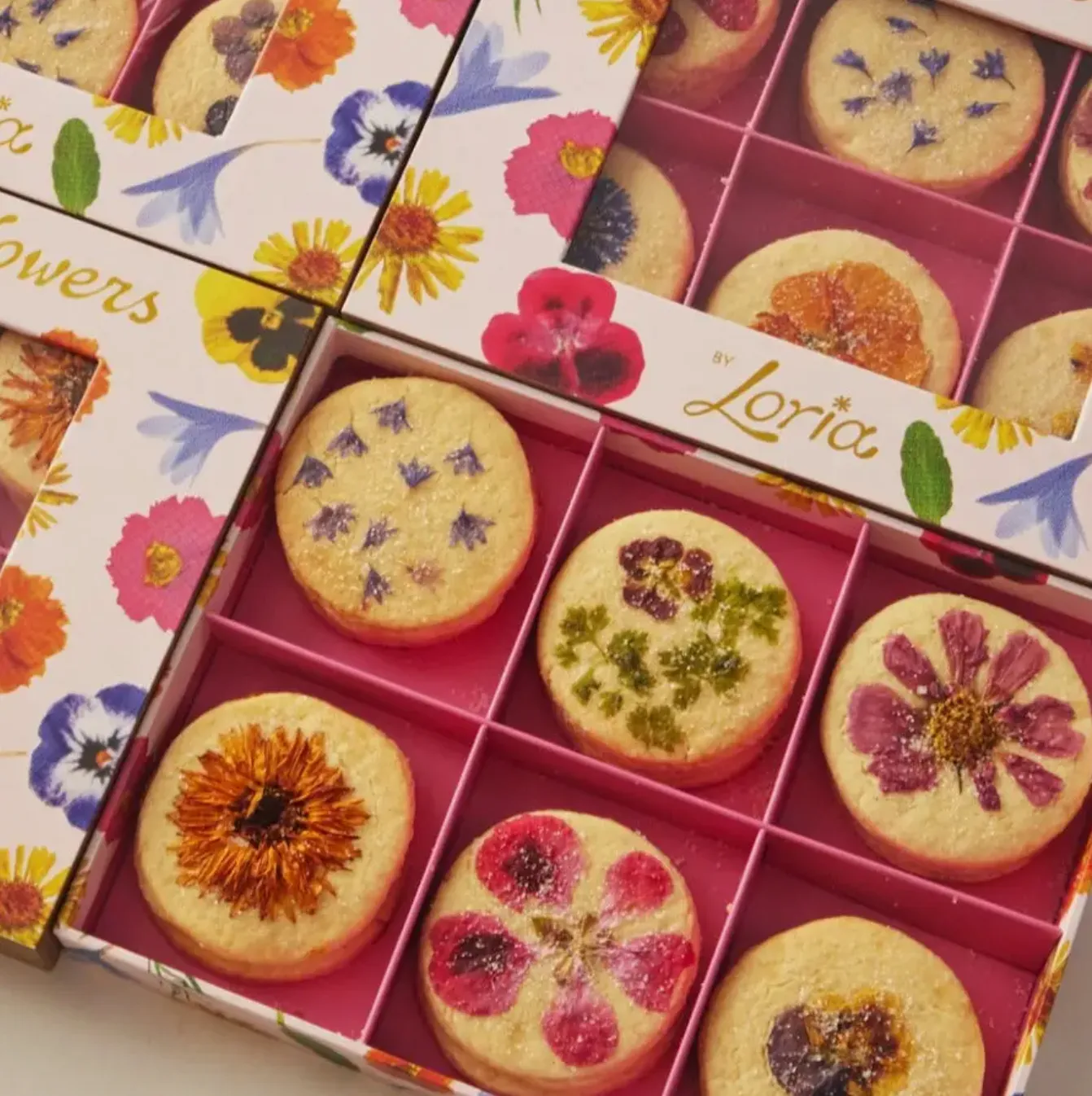 Flower Pressed Shortbread Cookies (1 Dozen)