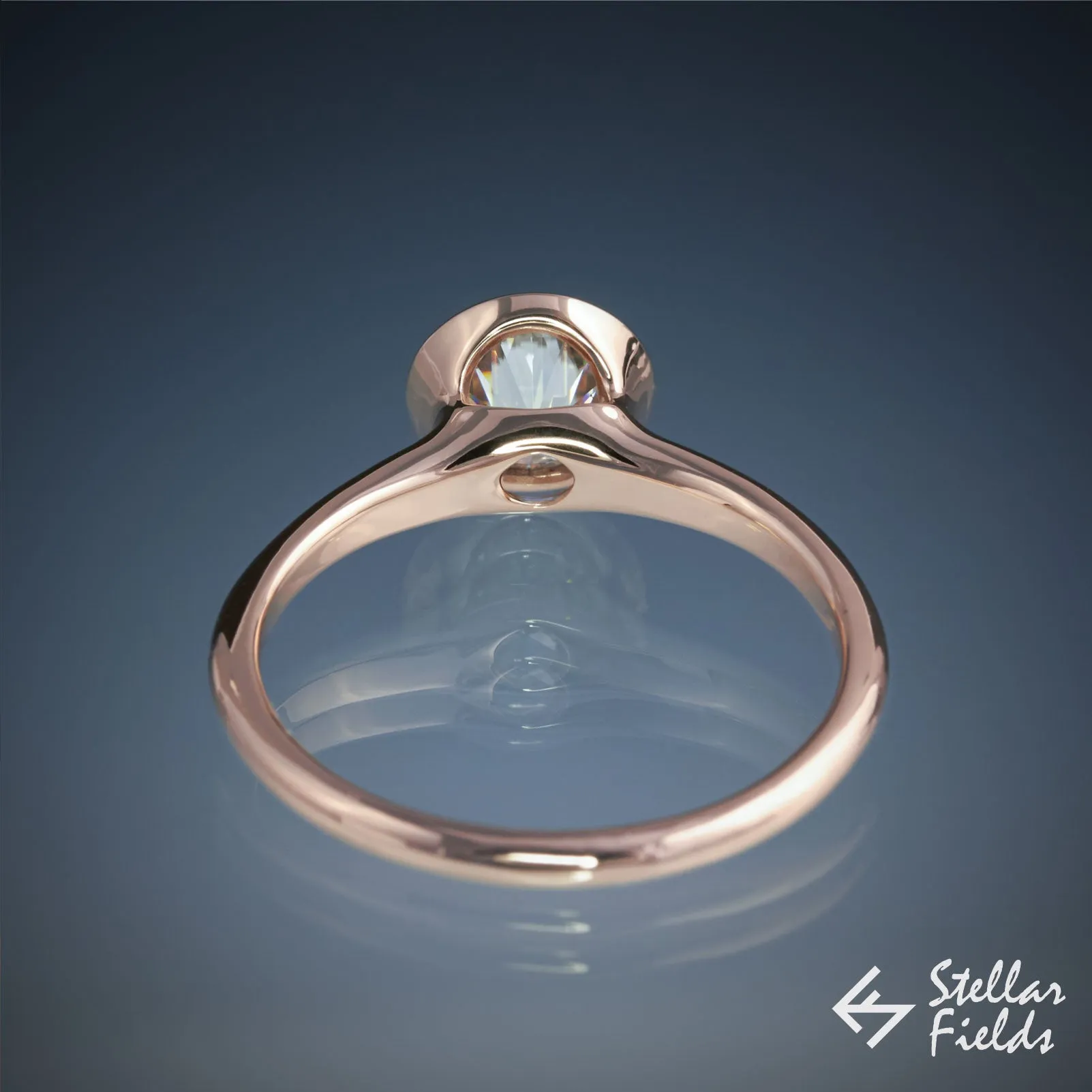 Forever One Moissanite Bezel Engagement Ring