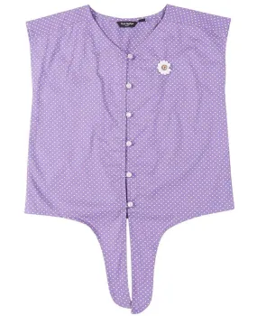 Girls Lavender Solid Shirt Style Top